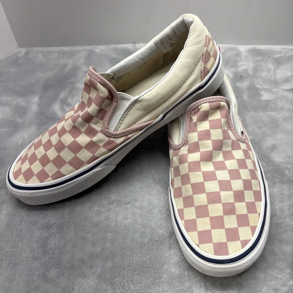 Vans Checkerboard Slip-On Classic Sneakers  Dusty Pink Men 8 Women 9.5 See Pics
